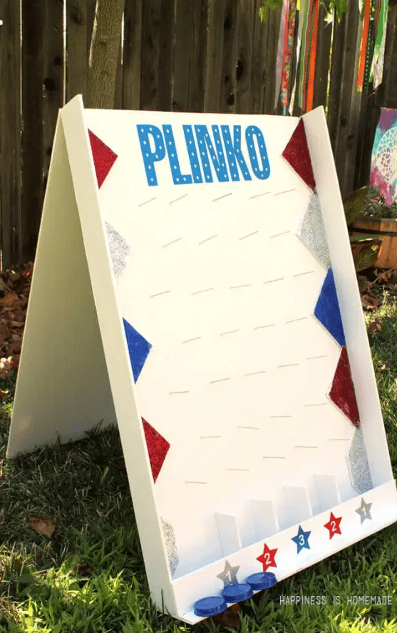 Giant homemade Plinko game