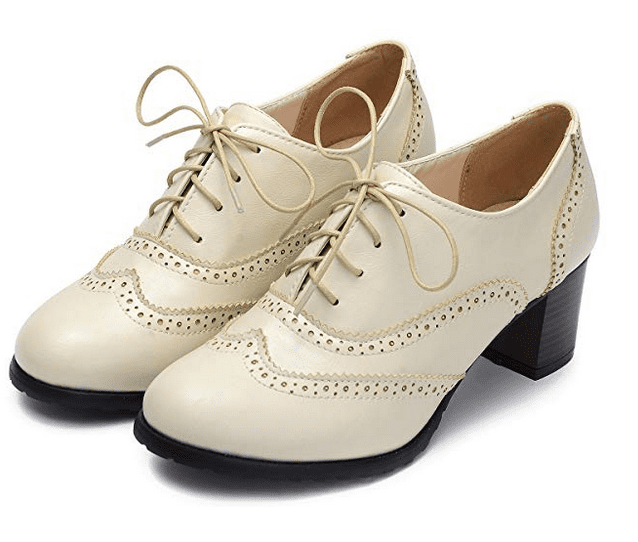 Odema Oxford Wing Tip Lace-up Heels