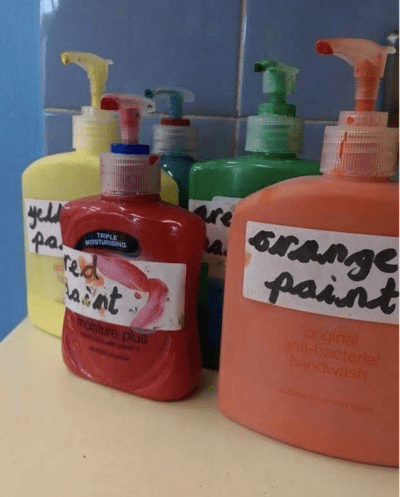 Paint in soap dispensers