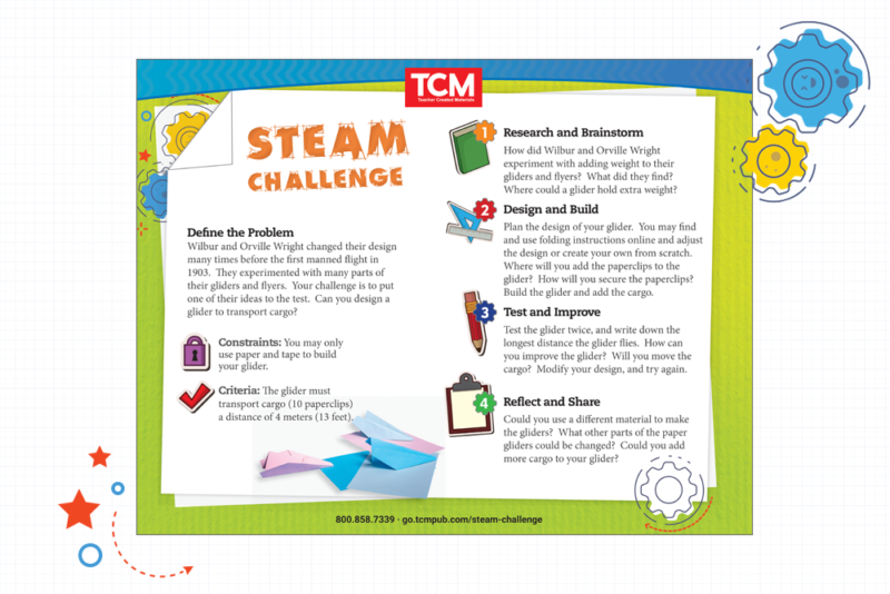 Paper airplane STEAM challenge printable.