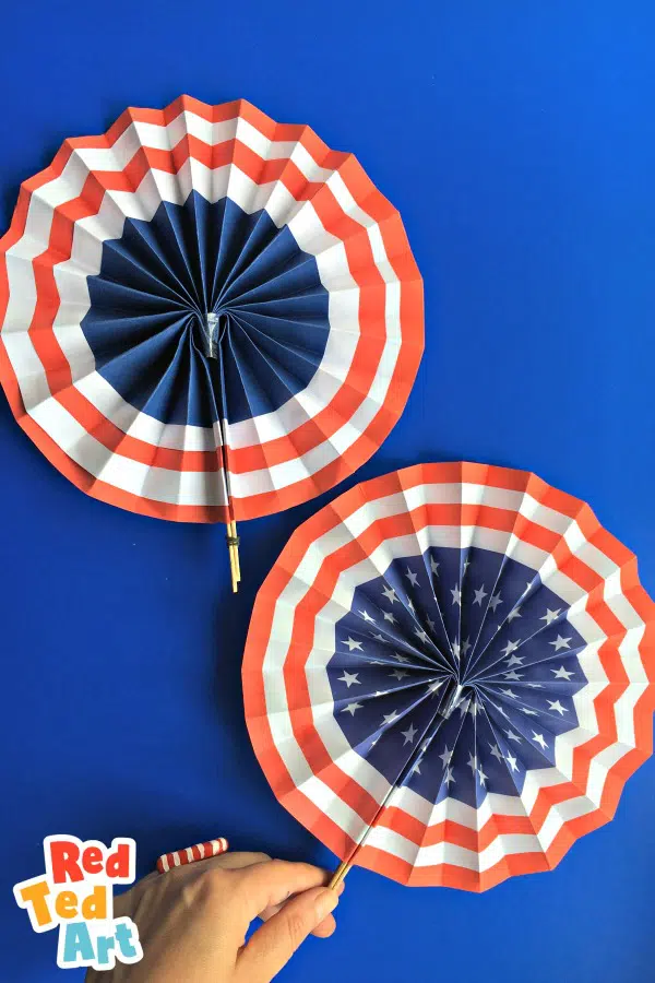 american flag paper fans 