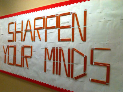 Sharpen your minds pencil bulletin board