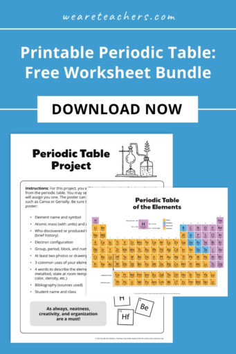 Printable Periodic Table: Free Worksheet Bundle