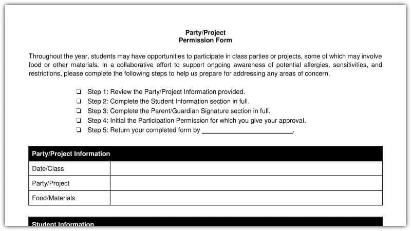 field trip approval form