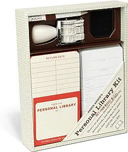 Personal Library Stamp with Book and Glasses