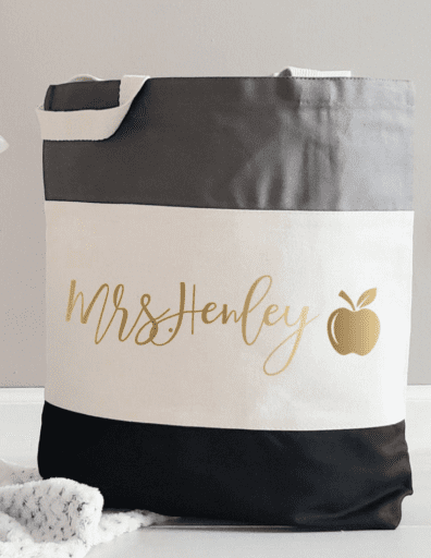 Personalized name teacher tote