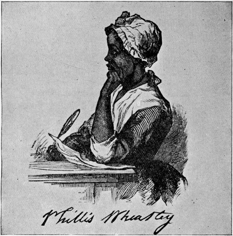 black and white image of poet phillis wheatley