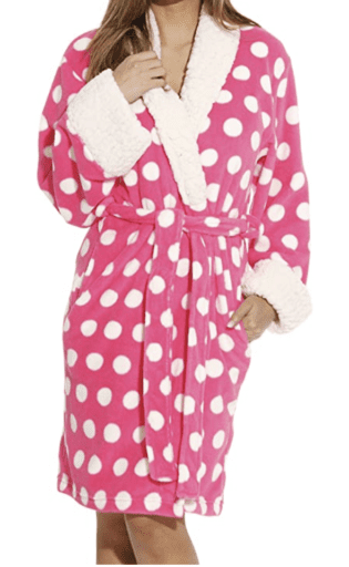Pink Polka Dot robe for women