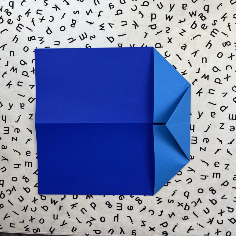 Blue paper folded