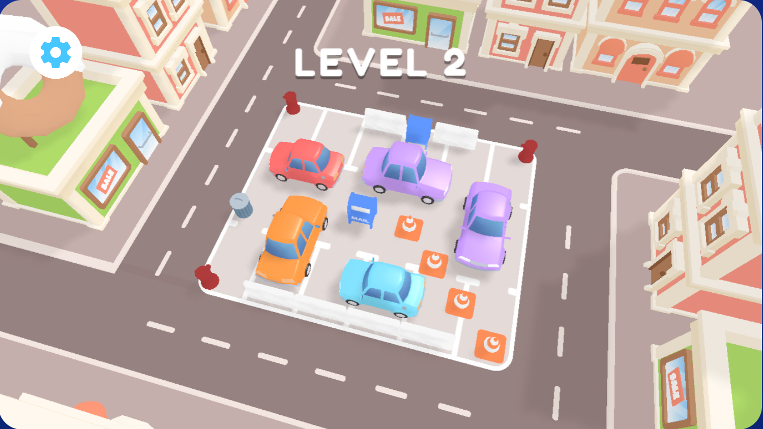 Parking Jam, an online game from PlayMath.org