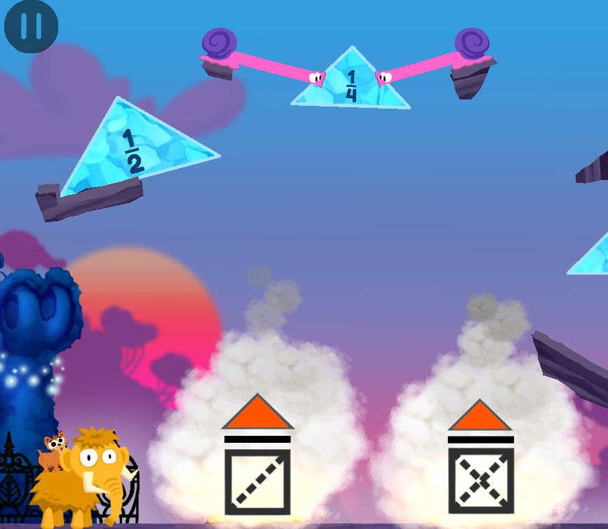 Slice Fractions 2 online game from PlayMath.org