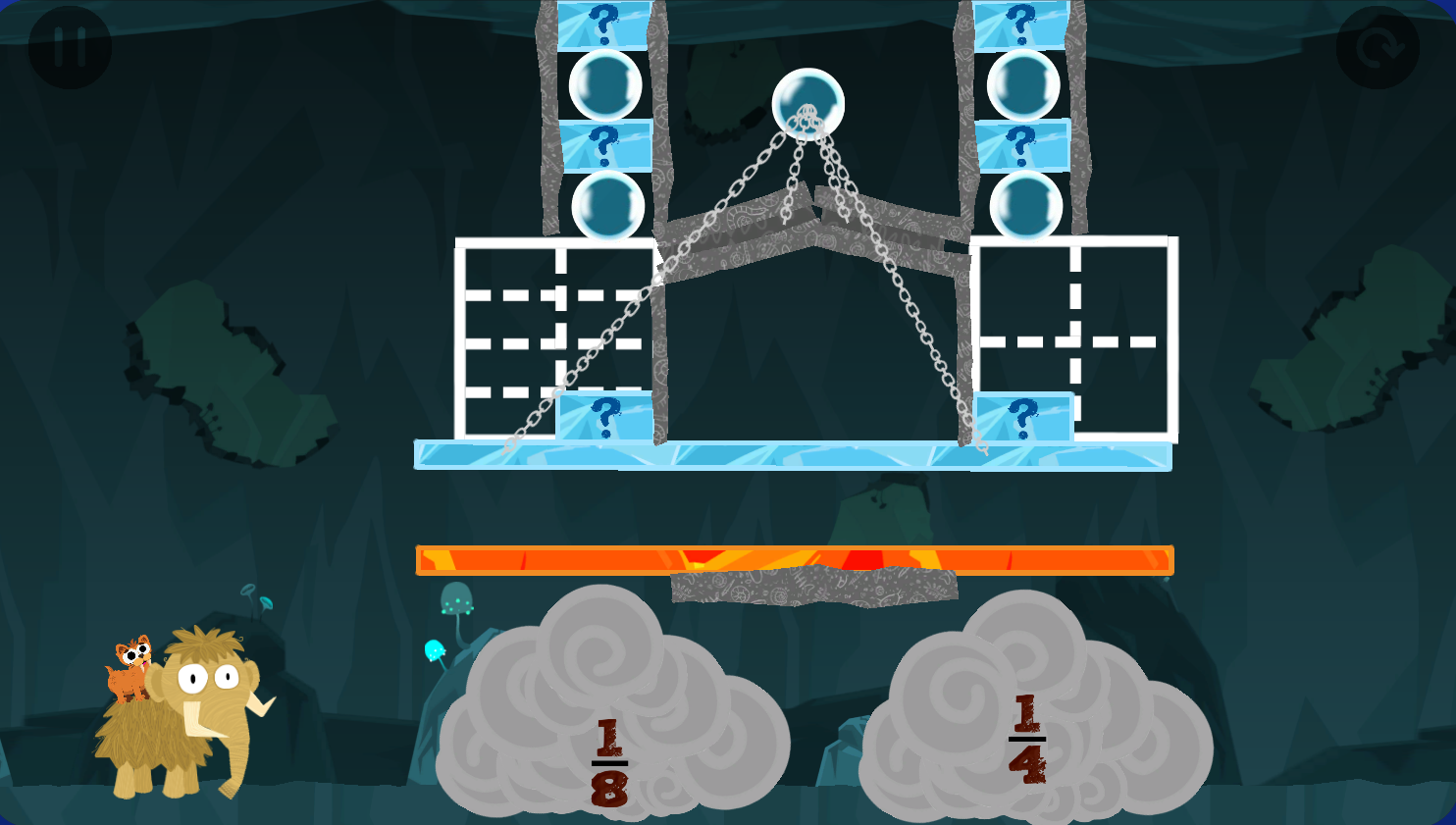 Screenshot of Slice Fractions, a Playmath.org online game