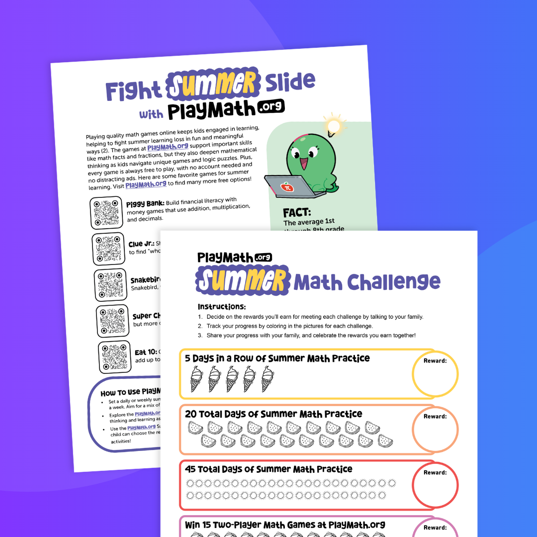 PlayMath Summer Flyer PlayMath.org summer math games flyer