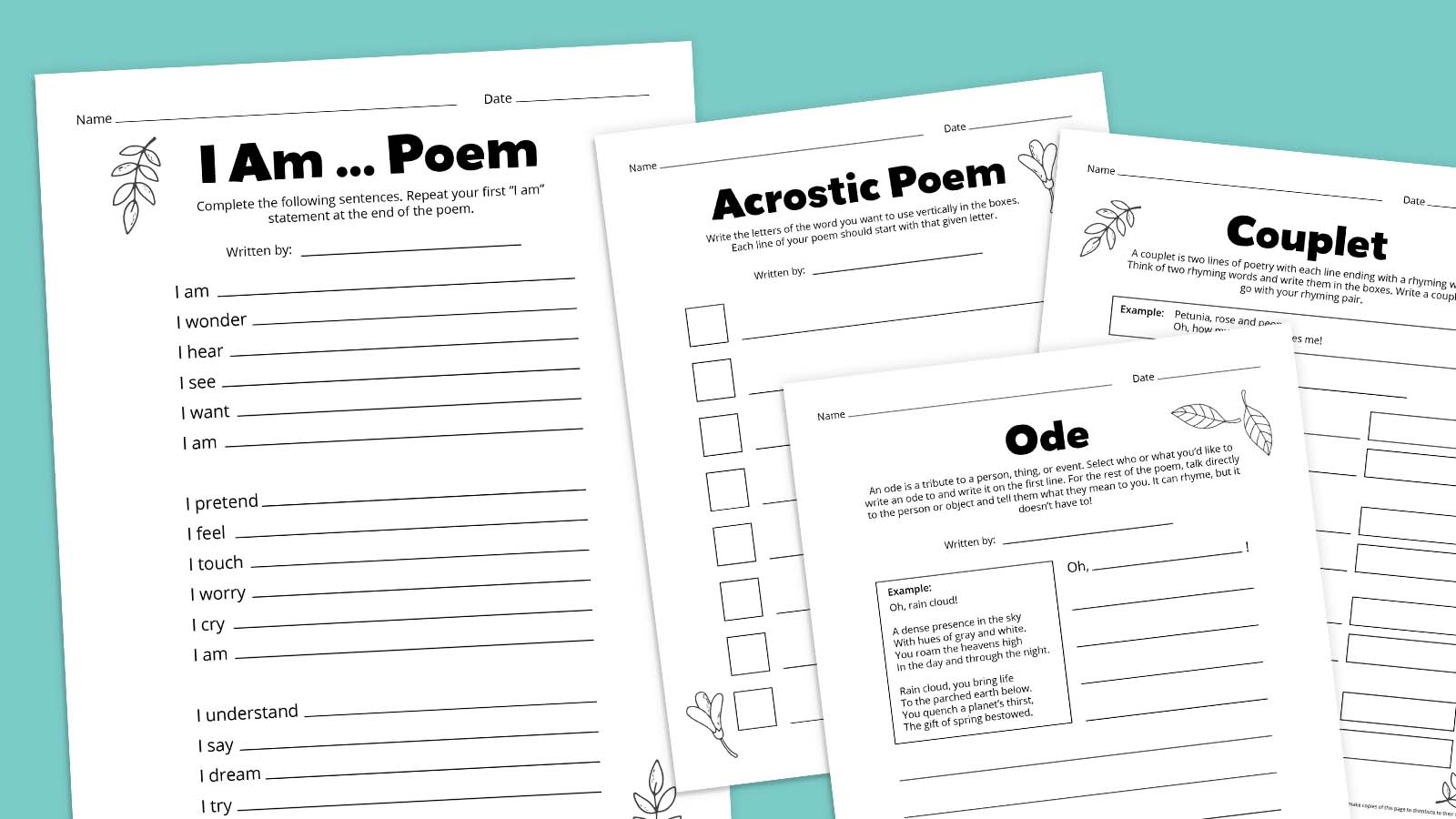 Poetry Worksheets Get Our Free Bundle