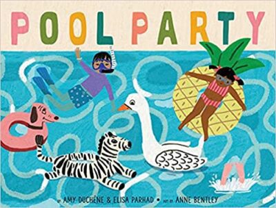 Book cover for Pool Party as an example of kindergarten books