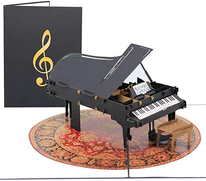 Photo of a pop up piano card