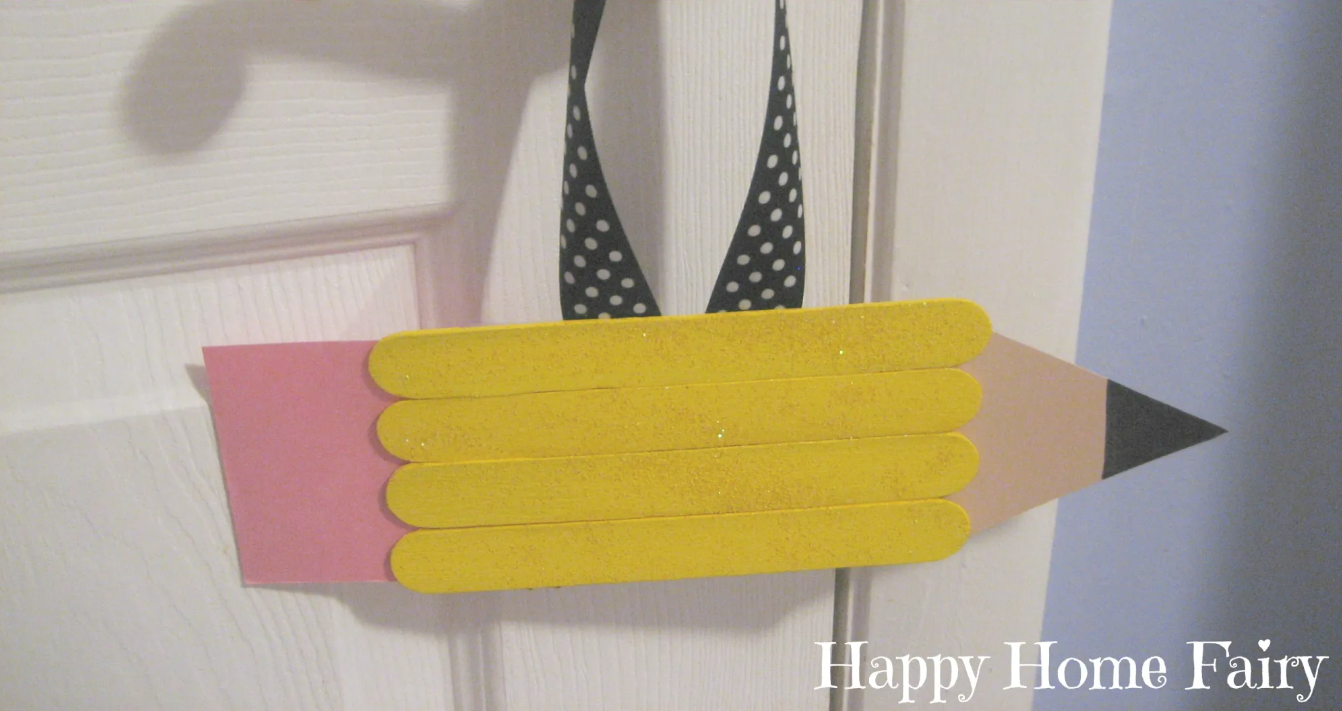 Popsicle stick pencil back-to-school craft idea