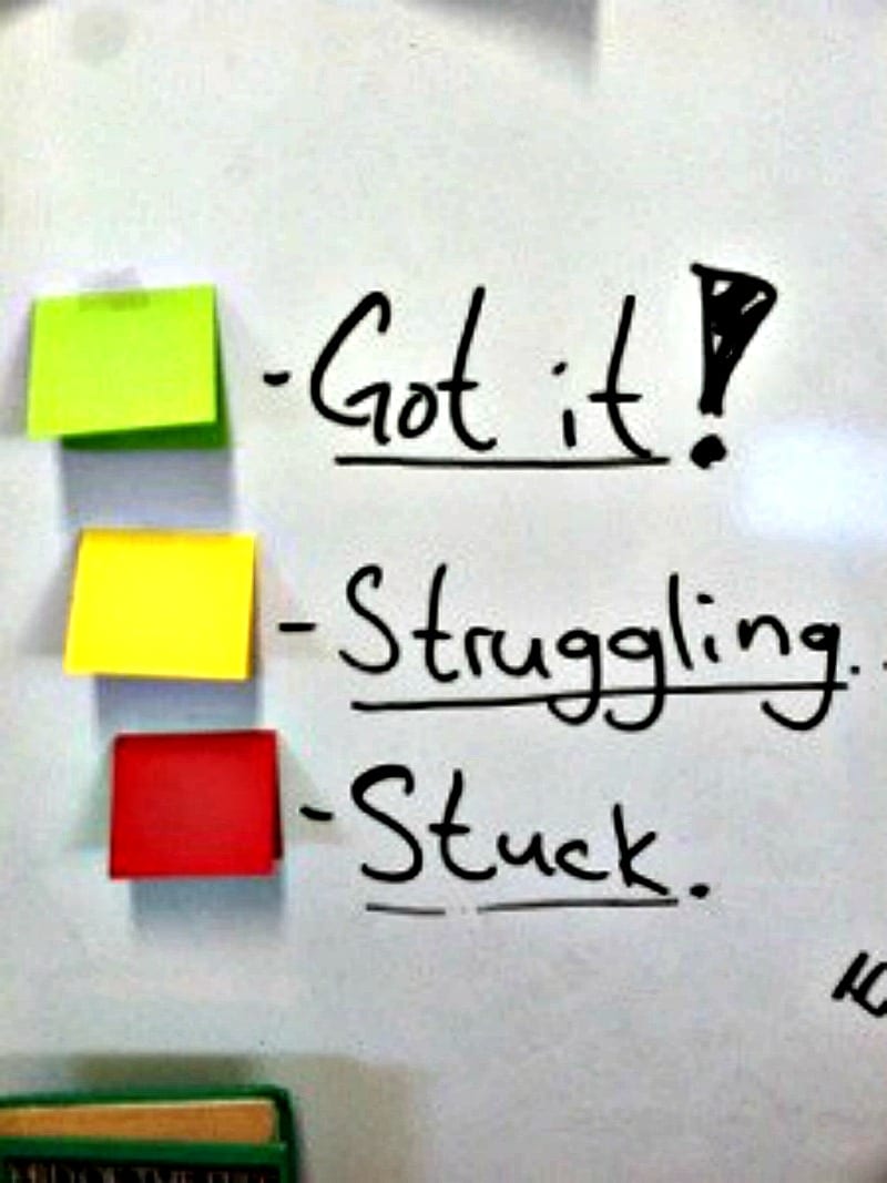 Sticky notes to check for understanding.