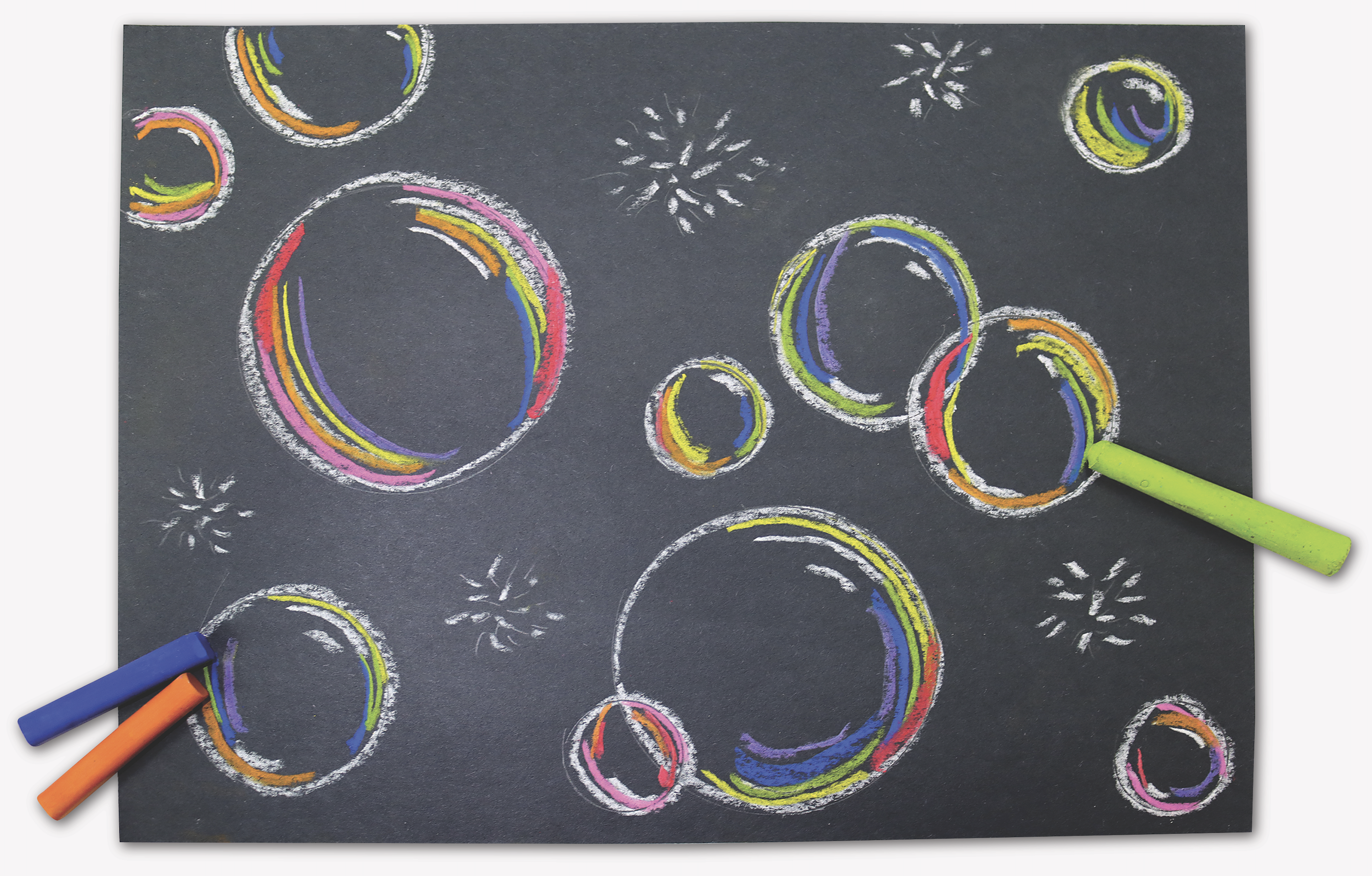 Bubbles chalk illustration craft from Prang