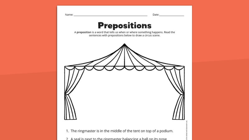 Prepositions worksheet