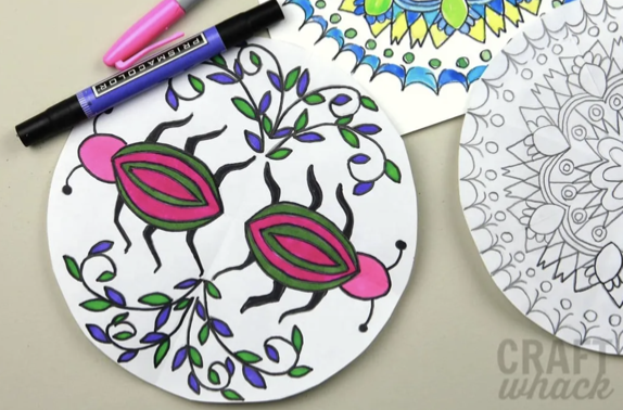 DIY mandala with colored pens