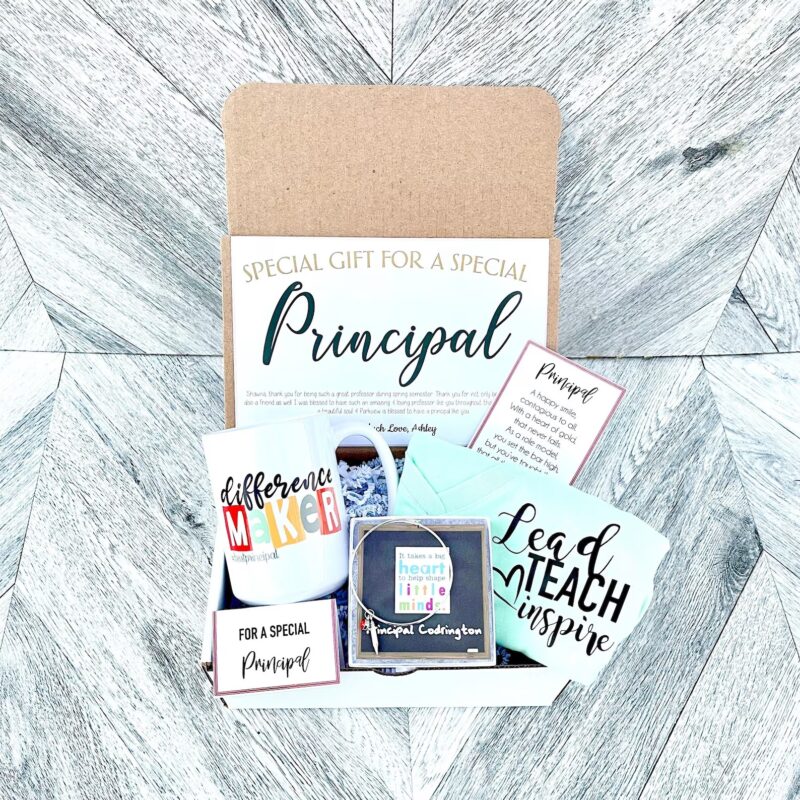 Principal gift care package with mug, bracelet, and more. Top addition to our principal gifts list!