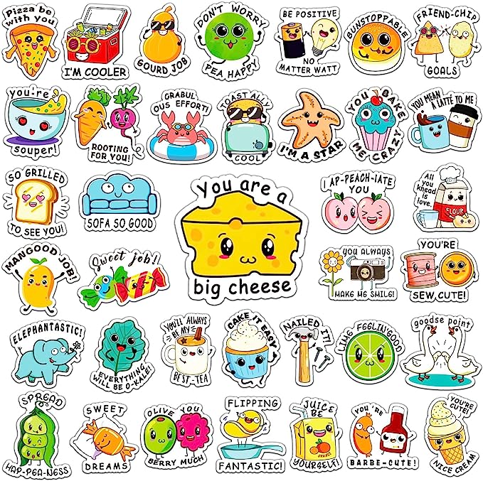 Punny reward stickers for kids with funny sayings.