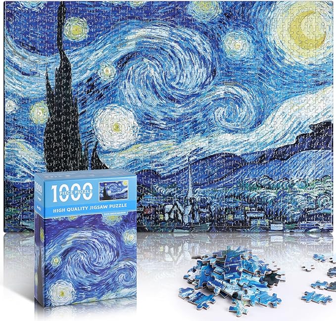 puzzle of van gogh's starry night for a small teacher gift