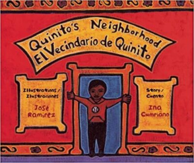 Book cover for Quinito's Neighborhood as an example of bilingual books for kids