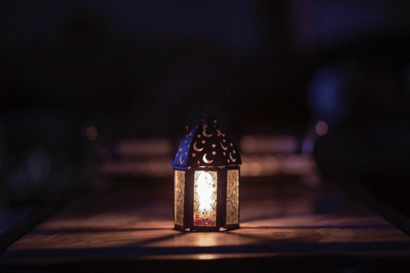 Lantern with candle inside