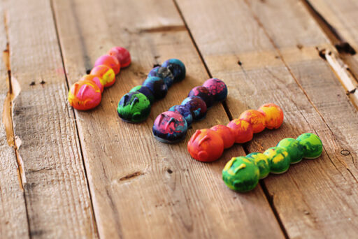 recycled crayons centipedes