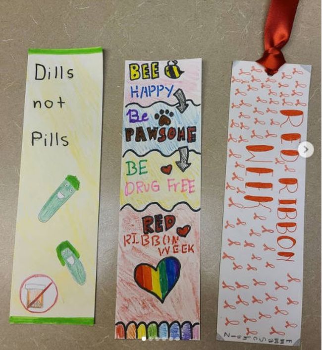 Anti-drug themed handmade bookmarks (Red Ribbon Week Ideas)