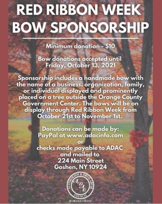 Red Ribbon Week Bow Sponsorship flyer