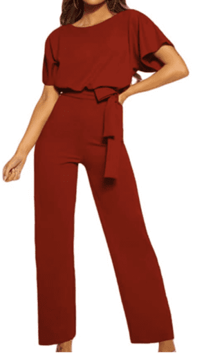 Women's wide leg jumpsuit in red from Amazon