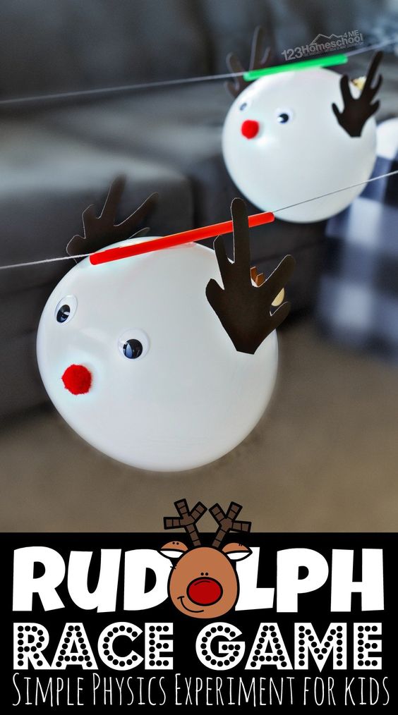 reindeer race with balloon example for reindeer games, staff party games 