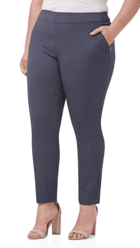 Rekucci women's stretch pants with tummy control in indigo color- teacher pants