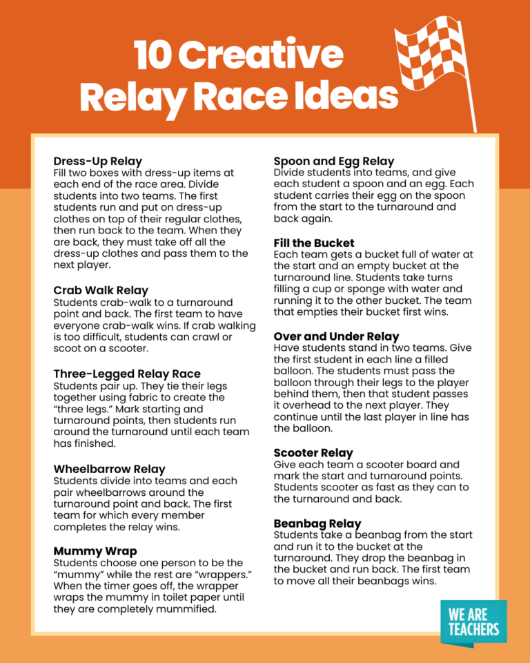 48 Creative Relay Race Ideas To Try