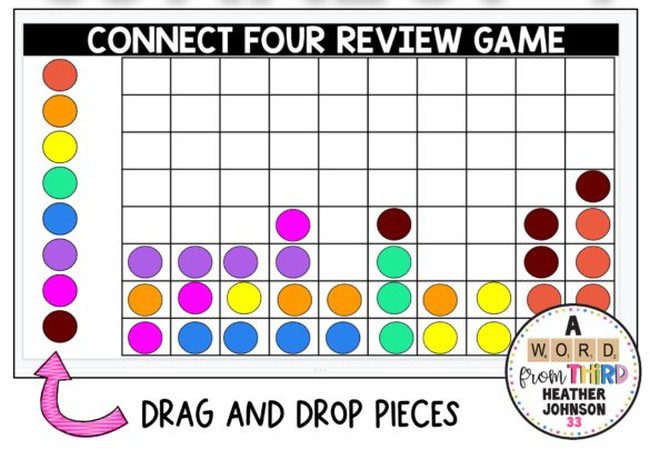 Simple Connect Four template to use with classroom review games