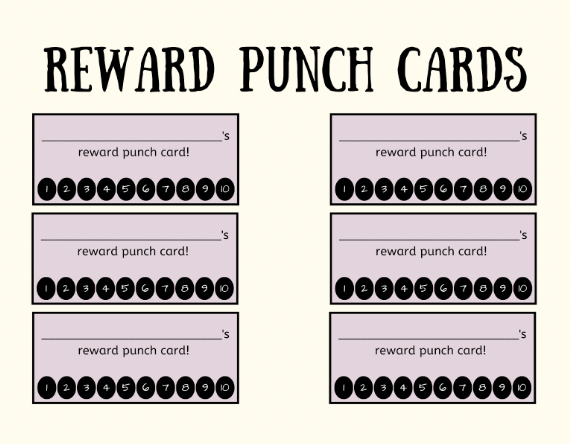 Reward punch cards