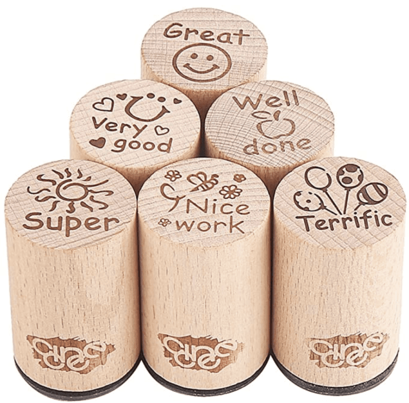 Round teacher stamp set
