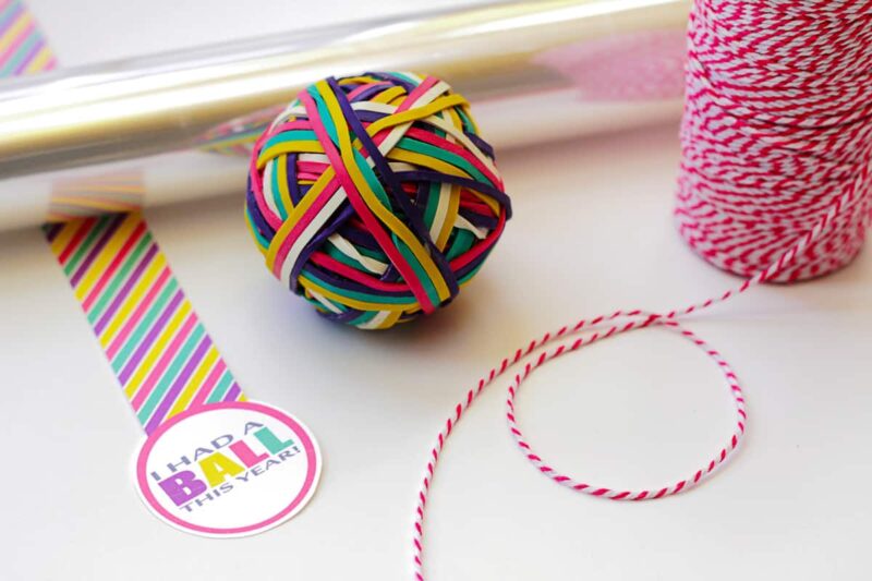 rubber band ball for a small teacher gift idea 