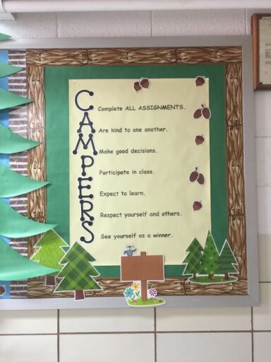 rule board campers classroom camping theme