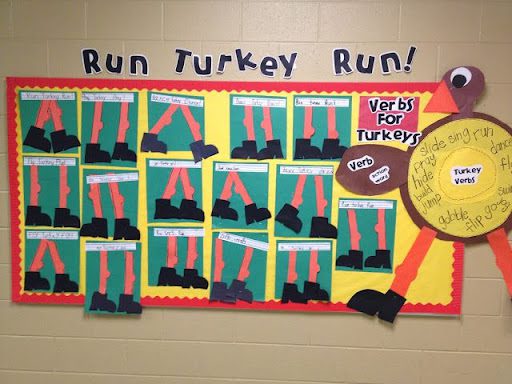 board with "Run, turkey, run!" written on it