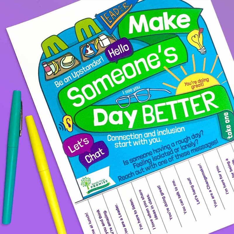 Make Someone's Day Better take one poster on purple background.