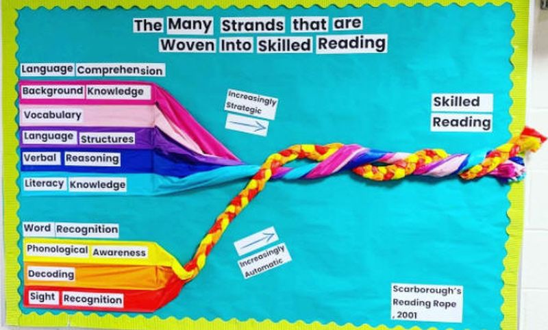 Bulletin board showing Scarborough's Reading Rope model