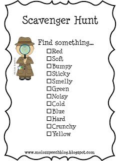list of scavenger hunt items for a relay race idea