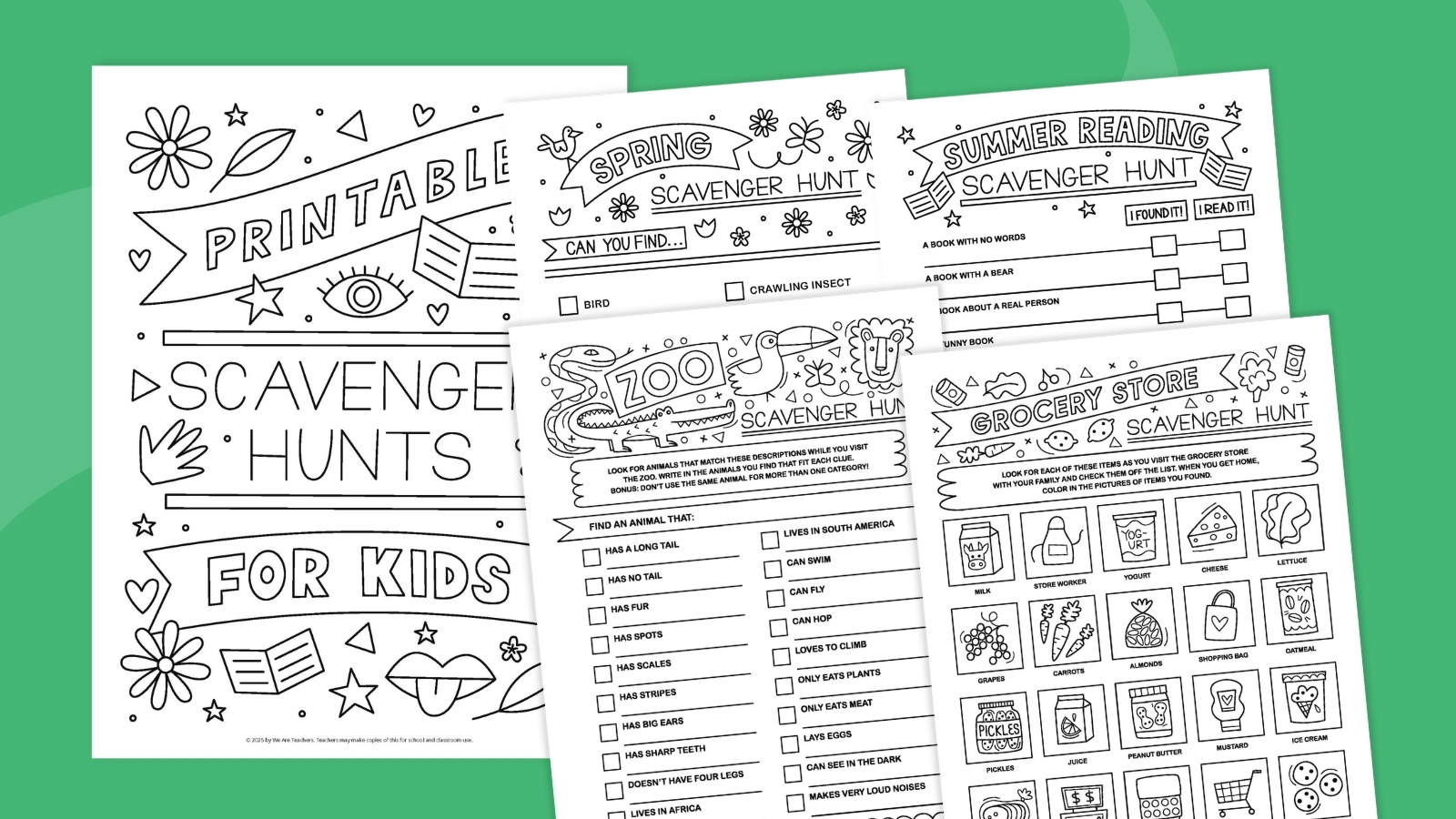 scavenger-hunts-for-kids-feature Printable Scavenger Hunt pages for students