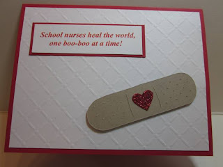 card for school nurse with a band aid on it