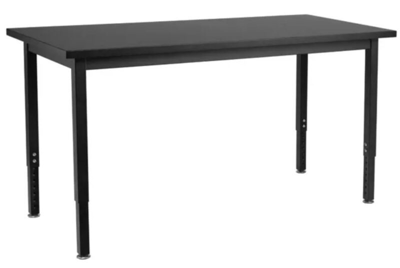 Black Adjustable Height Steel Science Table