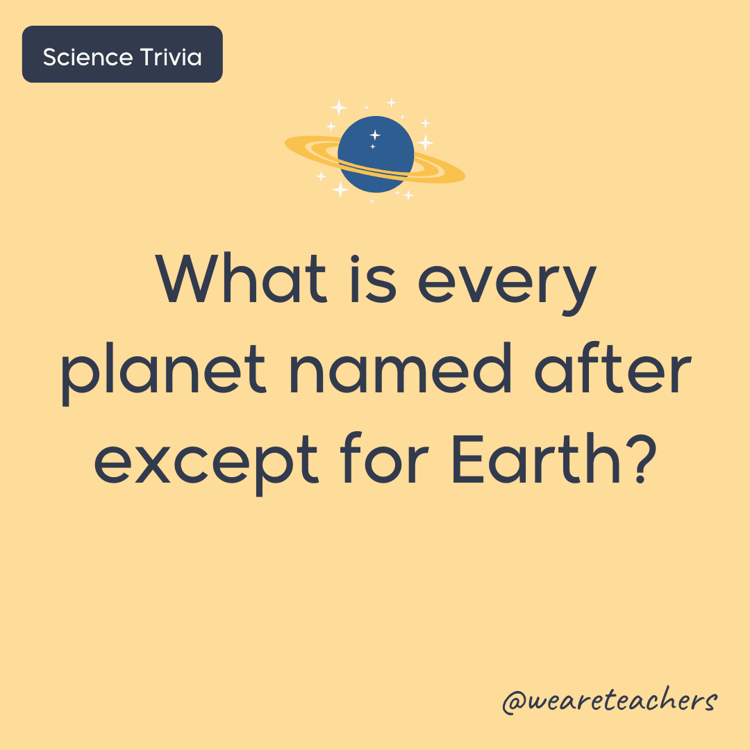 What is every planet named after except for Earth? - science trivia